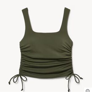 Women’s Green Side Cinched Tankini Top